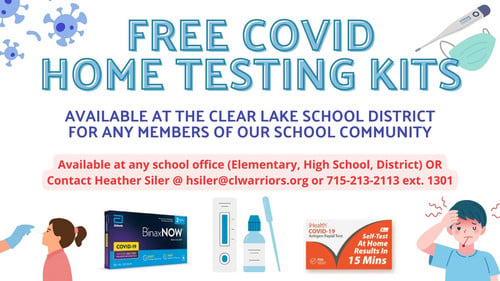 Covid flier about available home COVID testing kits